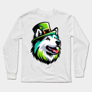 Karelian Bear Dog Celebrating Saint Patrick's Day Long Sleeve T-Shirt